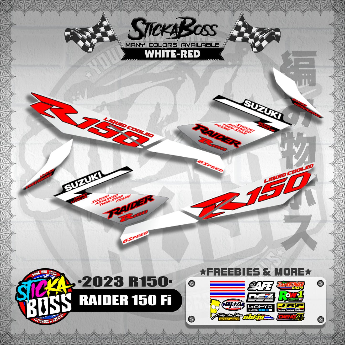 RAIDER 150 Fi DECALS ( 2023 R150 )【WITH FREEBIES】