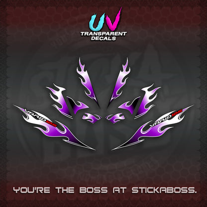 CLICK 125 V4 UV TRANSPARENT VARIO DECALS (MOTIF FLAME 2)STICKER DECALS By STICKABOSS