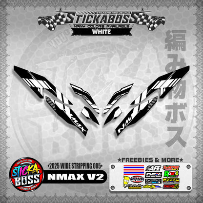 NMAX V2 INDO STICKER DECALS ( 2025 WIDE STRIPPING 005 )【WITH FREEBIES】