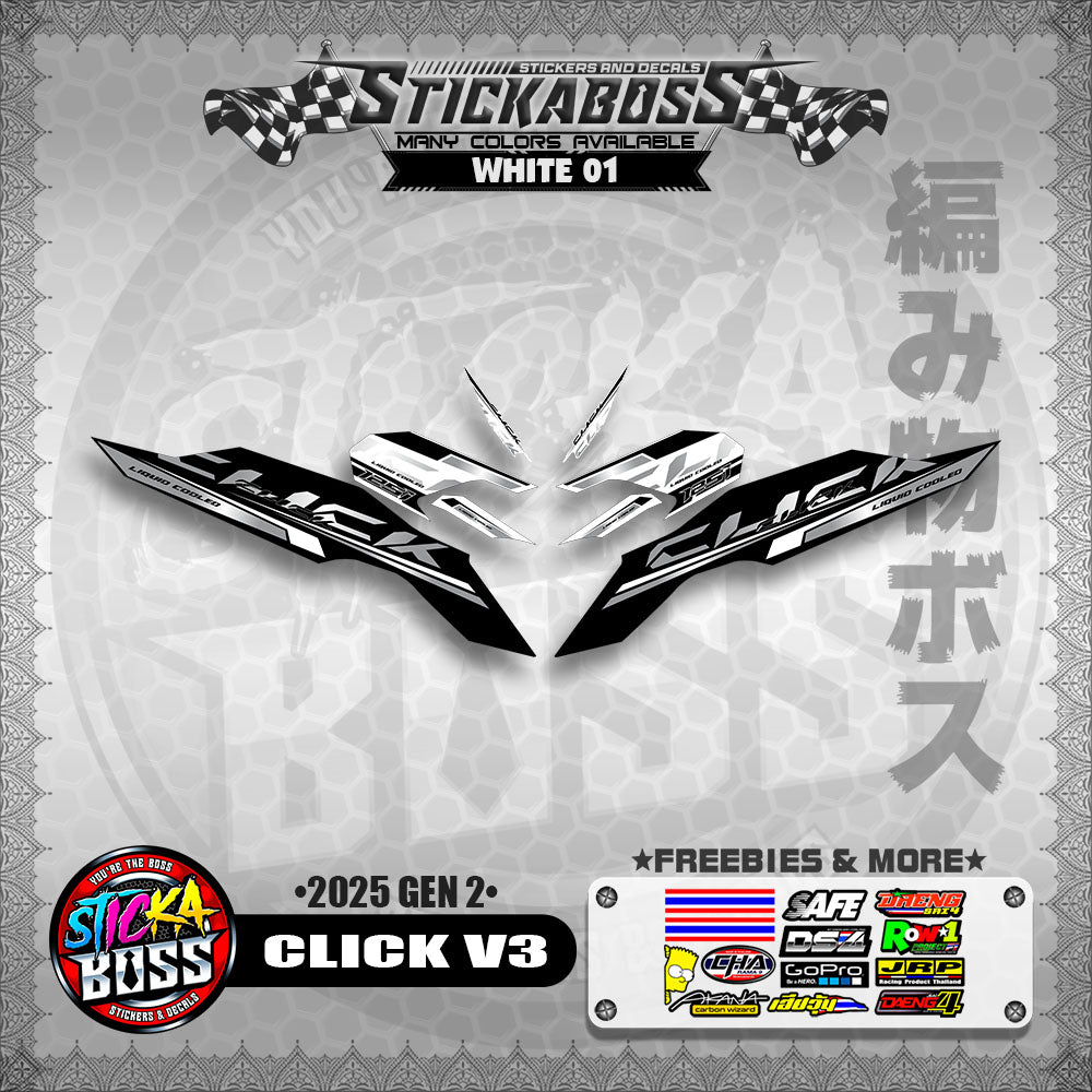 CLICK V3 INDO STICKER DECALS ( 2025 GEN 2 )【WITH FREEBIES】
