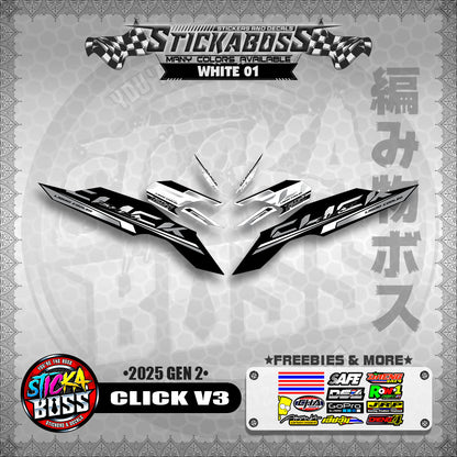 CLICK V3 INDO STICKER DECALS ( 2025 GEN 2 )【WITH FREEBIES】
