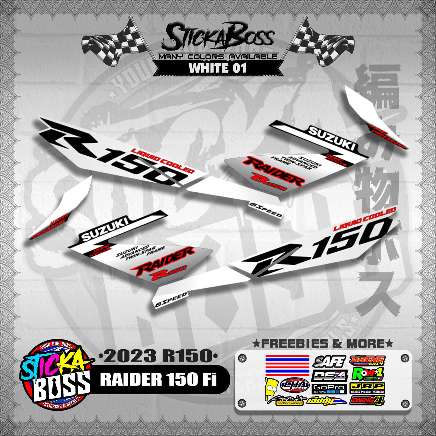 RAIDER 150 Fi DECALS ( 2023 R150 )【WITH FREEBIES】