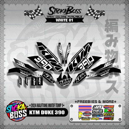 KTM DUKE 390 STICKER DECALS ( 2024 HALFTONE MOTIF TEMP 1 )【WITH FREEBIES】
