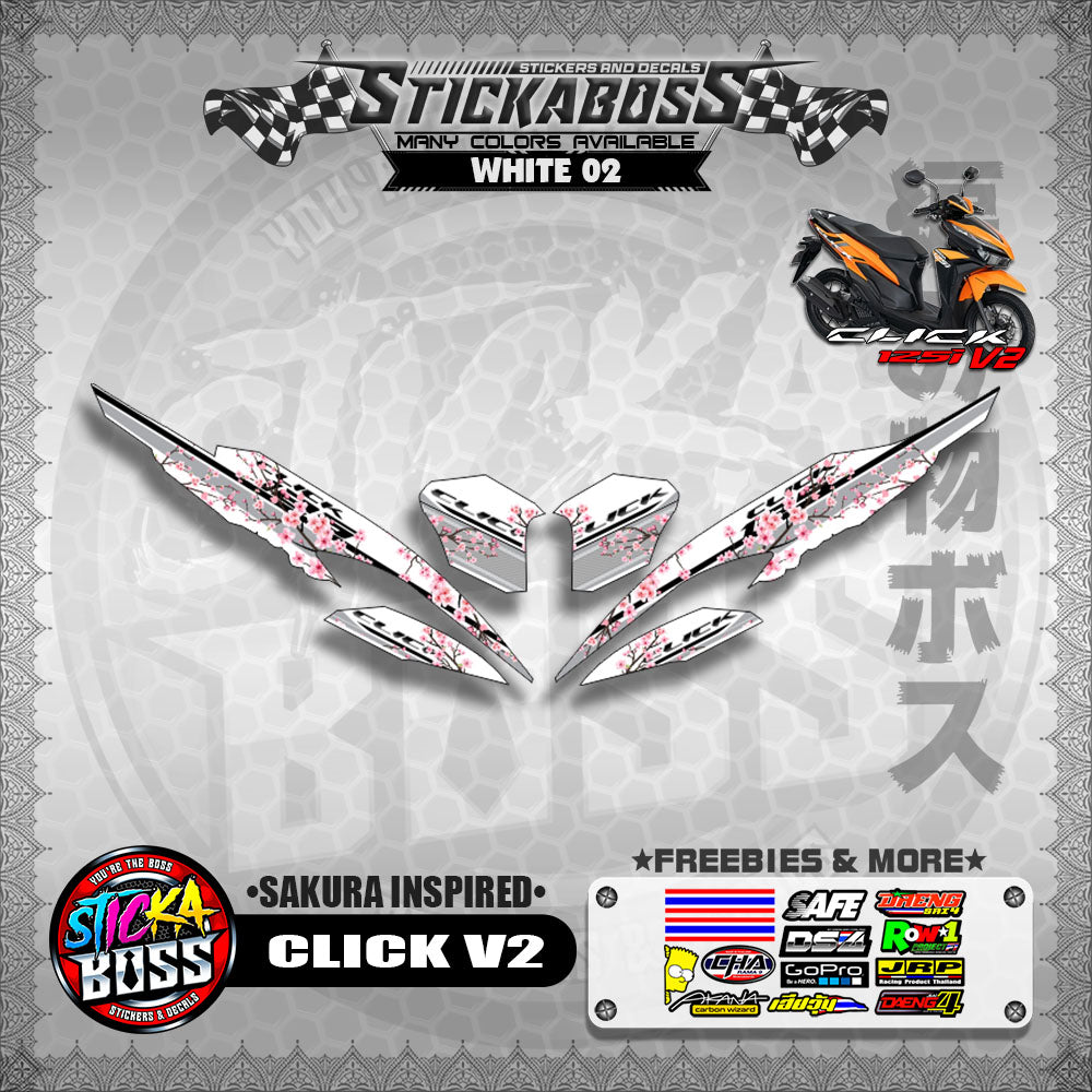 CLICK V2 STICKER DECALS ( SAKURA INSPIRED )【WITH FREEBIES】