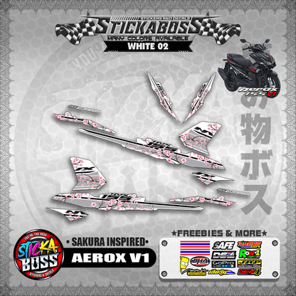 AEROX V1 STICKER DECALS ( SAKURA INSPIRED )【WITH FREEBIES】