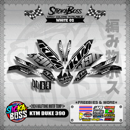 KTM DUKE 390 STICKER DECALS ( 2024 HALFTONE MOTIF TEMP 1 )【WITH FREEBIES】