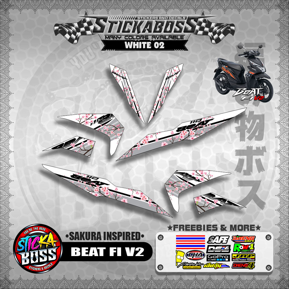 BEAT V2 STICKER DECALS ( SAKURA INSPIRED )【WITH FREEBIES】