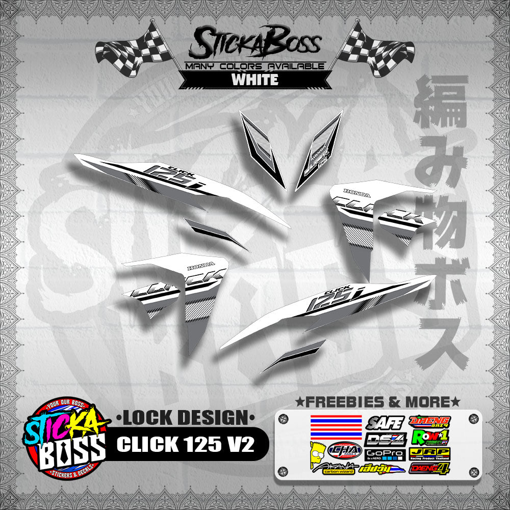 CLICK 125 V2 DECALS ( LOCK DESIGN )【WITH FREEBIES】