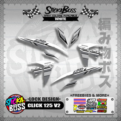 CLICK 125 V2 DECALS ( LOCK DESIGN )【WITH FREEBIES】