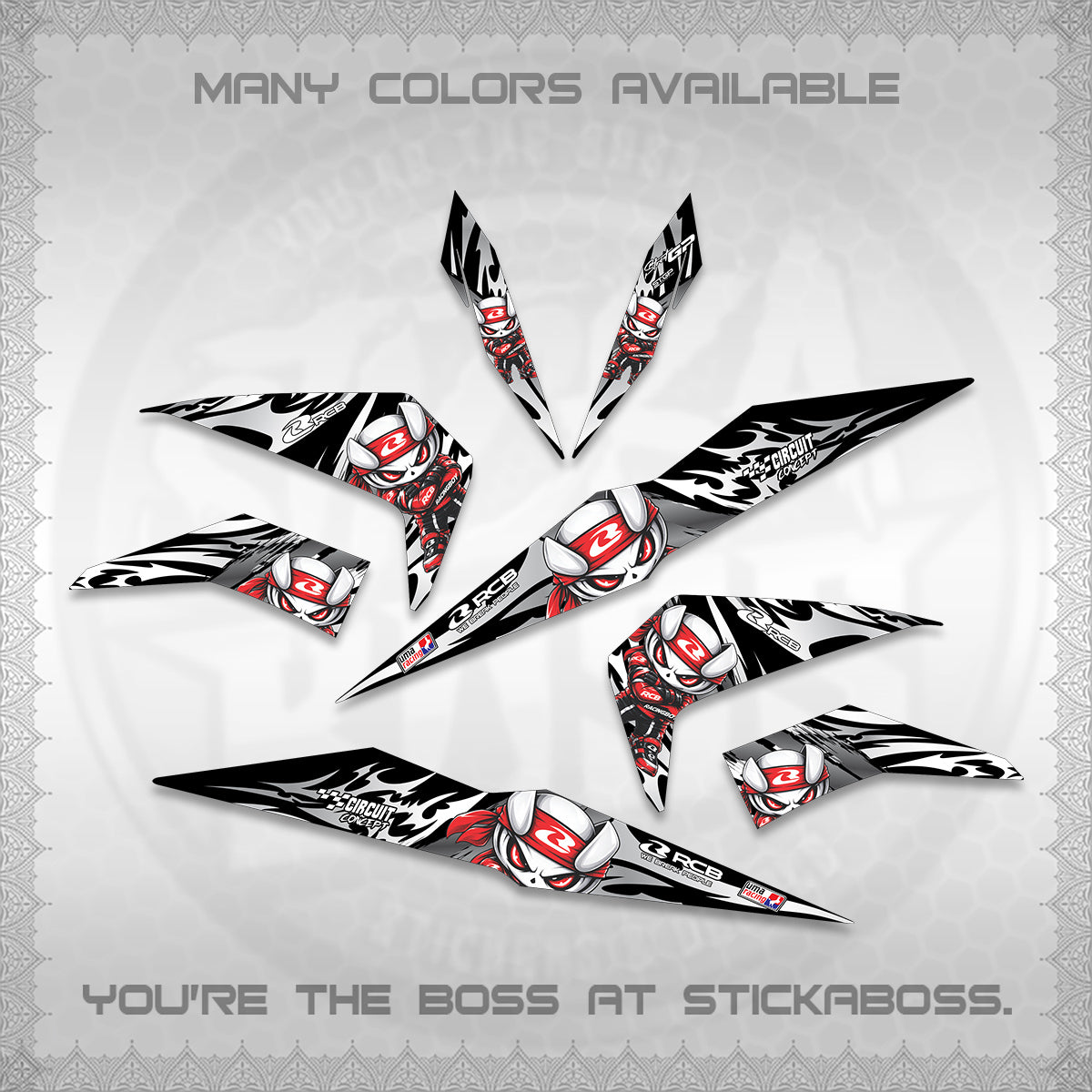 BEAT FI V2 DECALS (2026 NEW RCB 2.0 DESIGN) STICKER KITS BY STICKABOSS