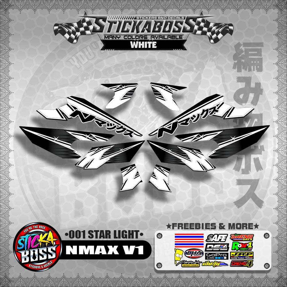 NMAX V1 STICKER DECALS ( 001 STAR LIGHT )【WITH FREEBIES】