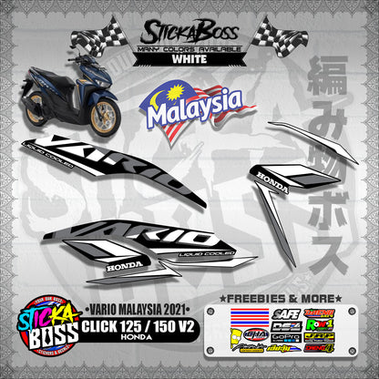 CLICK 125 / 150 V2 MALAYSIAN DECALS ( VARIO MALAYSIA 2021 )【WITH FREEBIES】