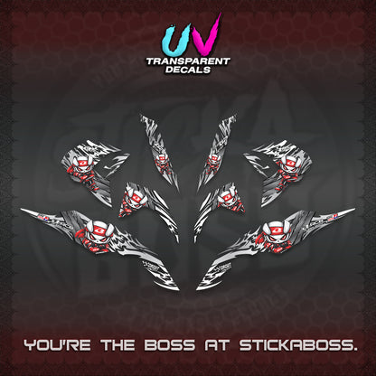 CLICK 125 V3 UV TRANSPARENT DECALS (2026 NEW RCB 2.0 DESIGN) STICKER KITS BY STICKABOSS