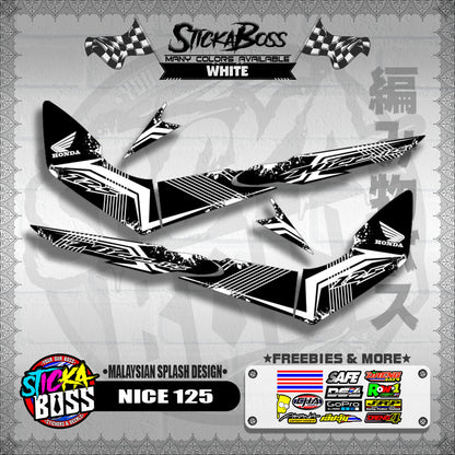 NICE 125 DECALS ( MALAYSIAN SPLASH DESIGN ) [ PREMIUM GLOSSY LAMINATED ]【WITH FREEBIES】