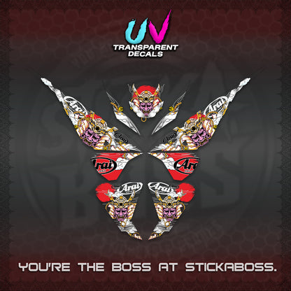 CLICK 125 V1 VARIO UV TRANSPARENT DECALS (2026 NEW SAMURAI MOTIF) STICKER KITS BY STICKABOSS