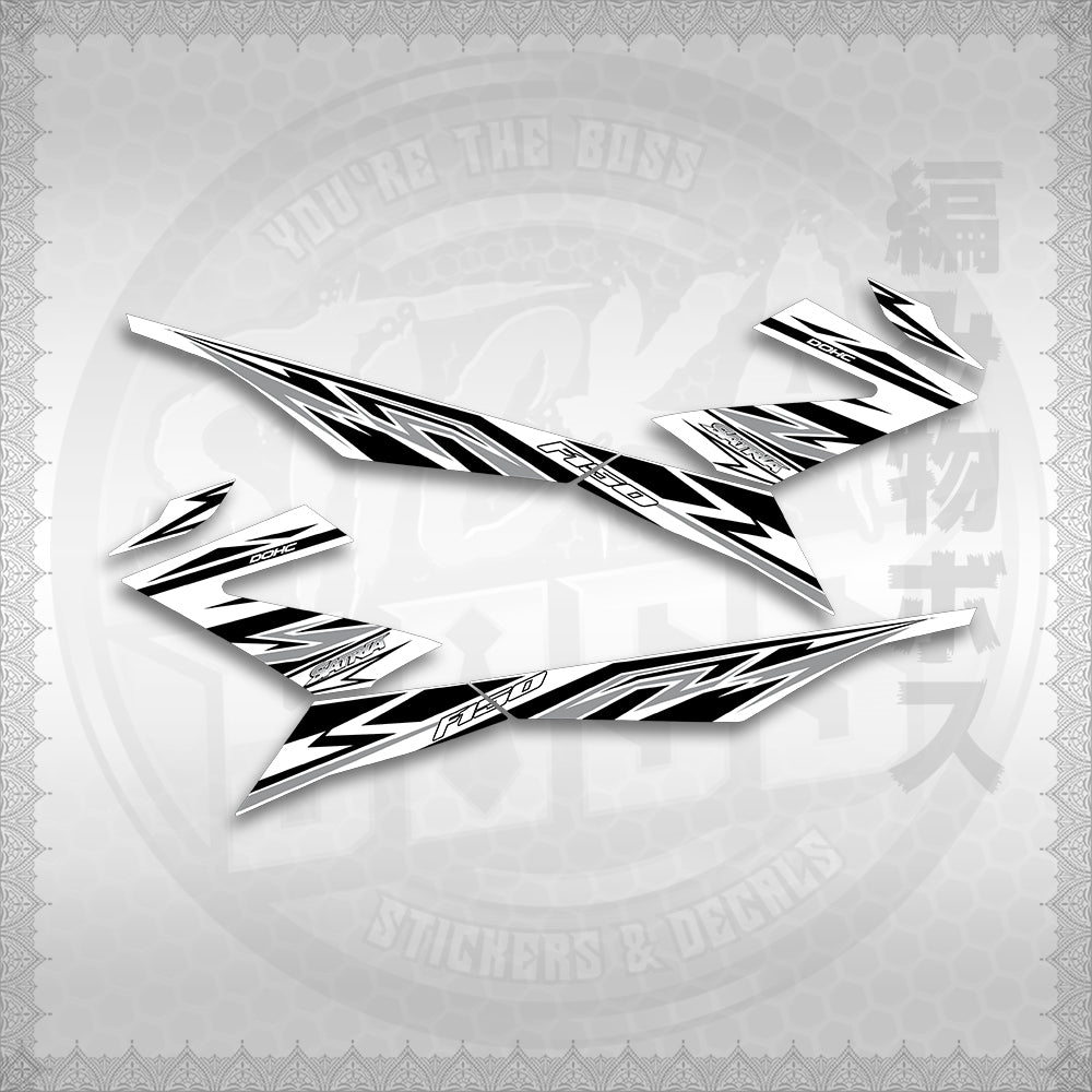 STICKER DECALS for RAIDER 150 Fi (RFINESASHED20) By STICKABOSS (SOFIE LAMINATED WATERPROOF)