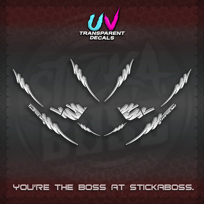 AEROX V2 UV TRANPARENT STRIPING DECALS (1 TONE PUTRA VIRDIAN)STICKER DECALS By STICKABOSS