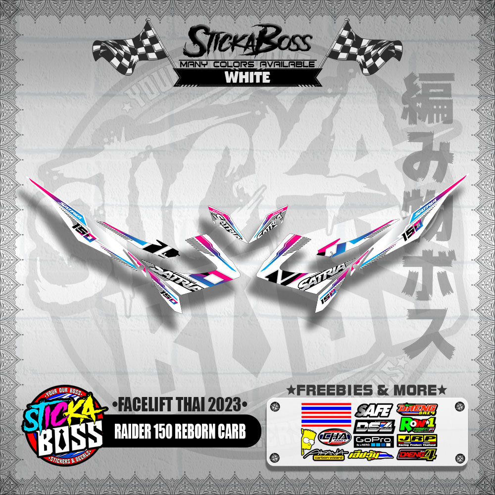 RAIDER 150 REBORN CARB DECALS ( FACELIFT THAI 2023 )【WITH FREEBIES】