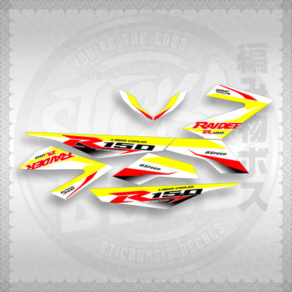 STICKER DECALS for RAIDER 150 FI (RFIR1BLCO) By STICKABOSS (SOFIE LAMINATED WATERPROOF)