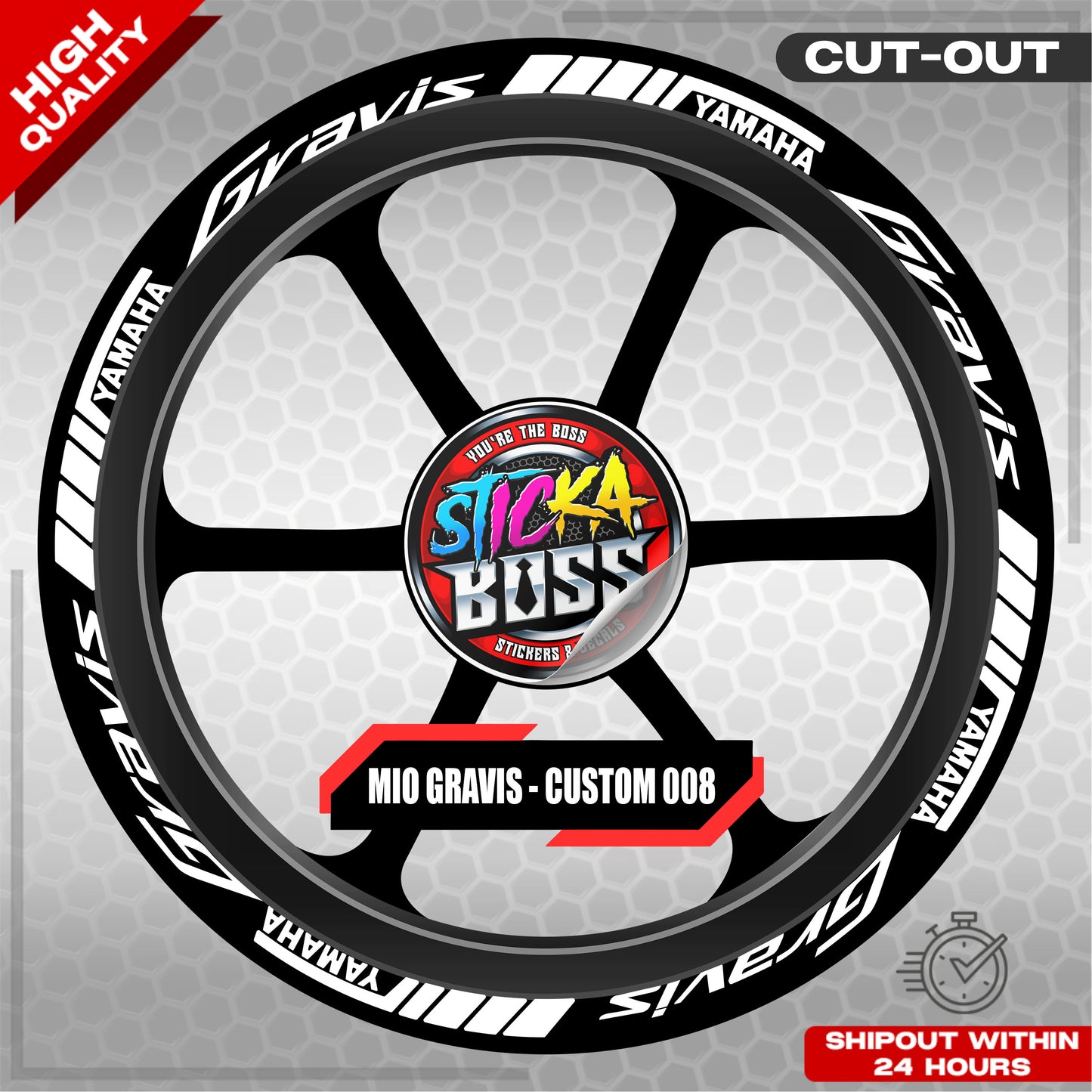 MIO GRAVIS MAG STICKER SET ( 2 MAGS ) - CUSTOM 008 | VINYL WATERPROOF CUT-OUT DECALS