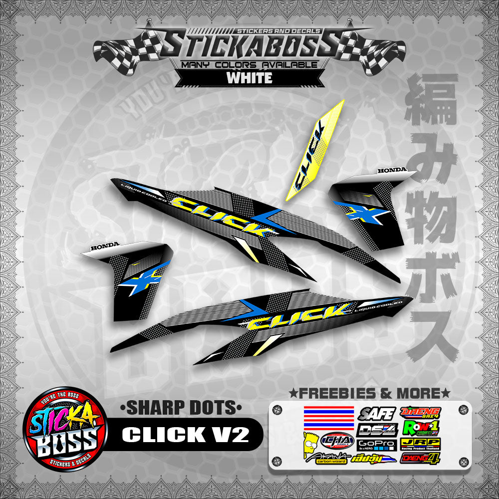 CLICK V2 STICKER DECALS ( SHARP DOTS )【WITH FREEBIES】