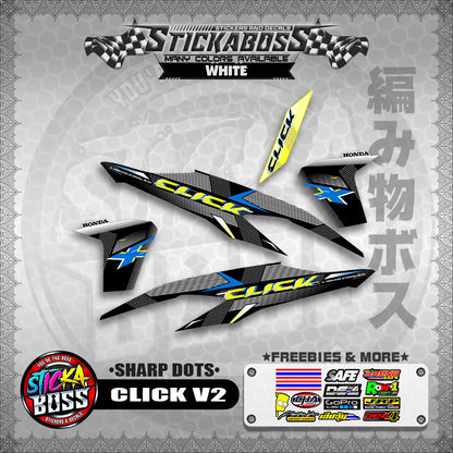 CLICK V2 STICKER DECALS ( SHARP DOTS )【WITH FREEBIES】