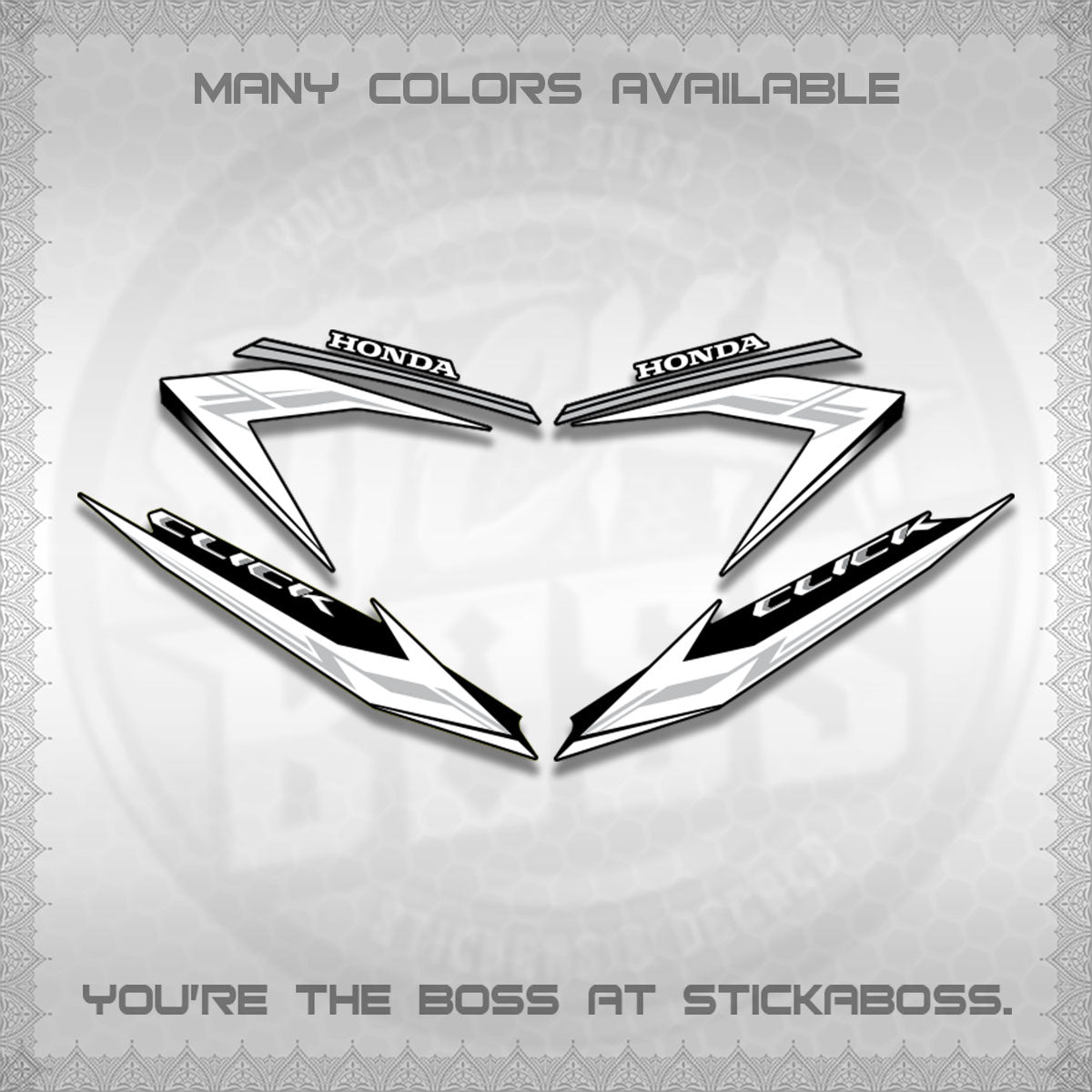 CLICK 125 V3 STOCK DECALS (NEW 2023 DESIGN)STICKER DECALS By STICKABOSS