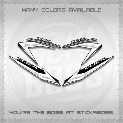 CLICK 125 V3 STOCK DECALS (NEW 2023 DESIGN)STICKER DECALS By STICKABOSS