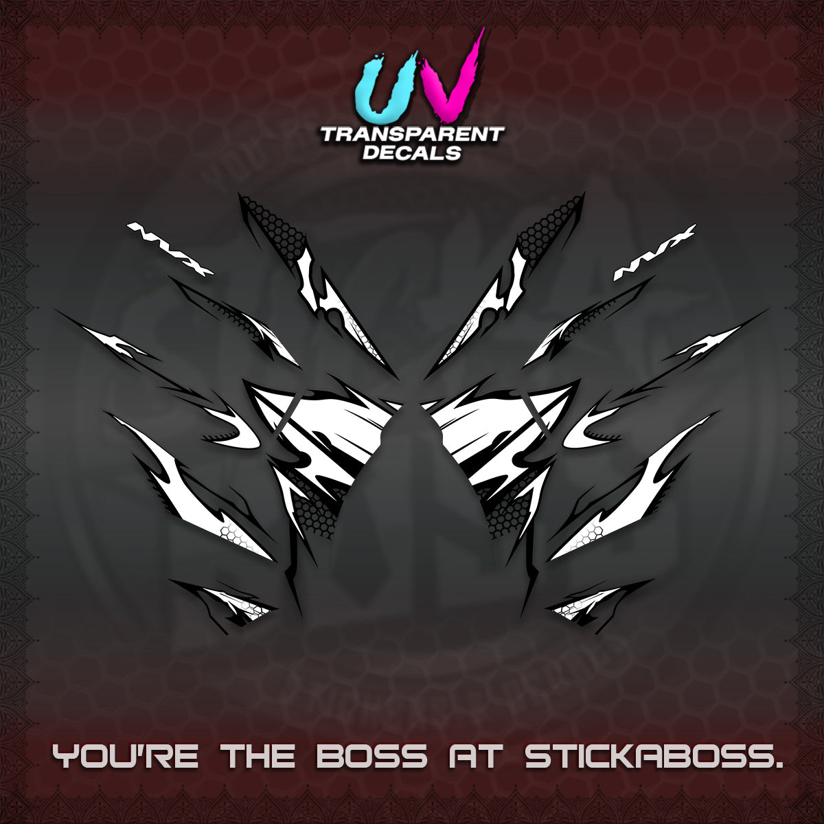 AEROX 155 V2 UV TRANSPARENT (VIETNAM STYLE-1 SPOT) FOR LIGHT COLORED COVER DECALS By STICKABOSS