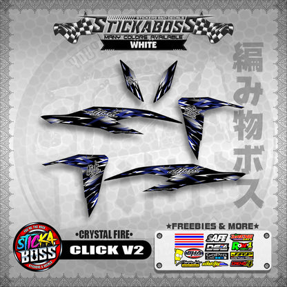 CLICK V2 STICKER DECALS ( CRYSTAL FIRE )【WITH FREEBIES】