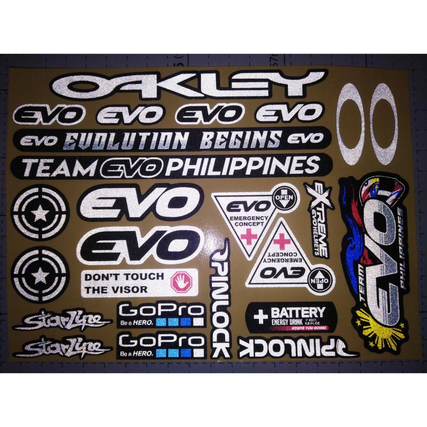 EVO REFLECTORIZED HELMET VISOR STICKERS【DIFFERENT COLORS / THICKER QUALITY / HD PRINTOUT】
