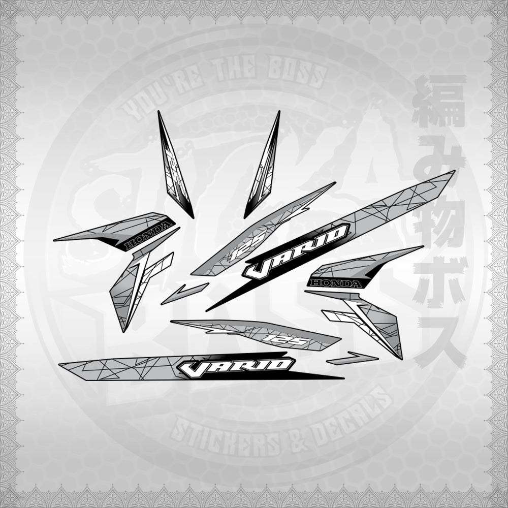 CLICK 125 V3 VARIO STYLIZED TEXT DESIGN STICKER DECALS By STICKABOSS (SOFIE LAMINATED WATERPROOF)