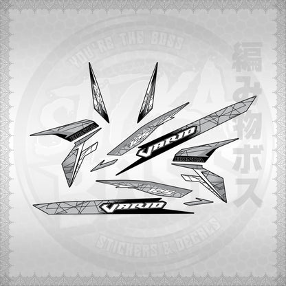 CLICK 125 V3 VARIO STYLIZED TEXT DESIGN STICKER DECALS By STICKABOSS (SOFIE LAMINATED WATERPROOF)