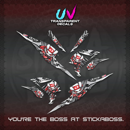 BEAT FI V3 UV TRANSPARENT DECALS (2026 NEW RCB 2.0 DESIGN) STICKER KITS BY STICKABOSS
