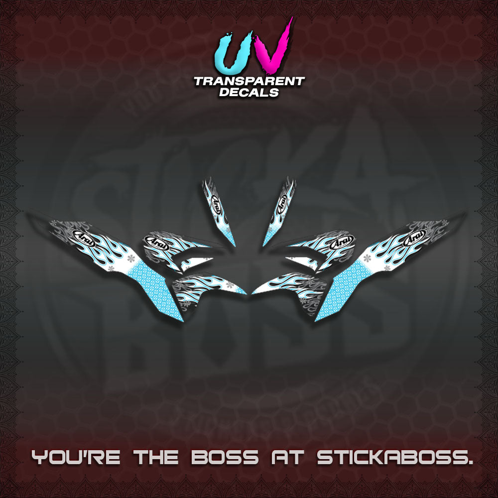 【PREMIUM UV PRINT】TRANSPARENT CLICK 125 V3  DECALS(ARAI API NEW TERBARU DESIGN)By STICKABOSS