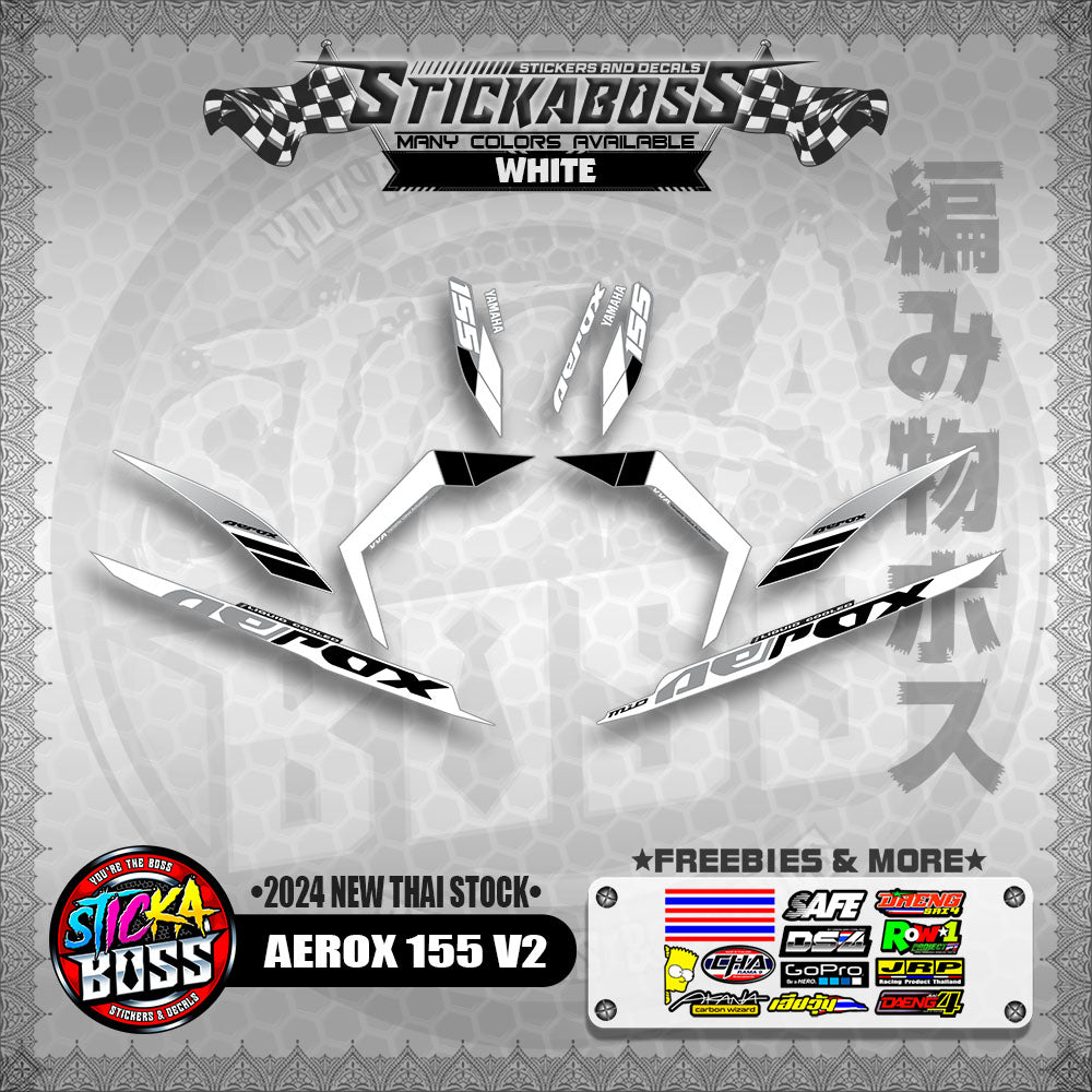AEROX 155 V2 STICKER DECALS ( 2024 NEW THAI STOCK )【WITH FREEBIES】