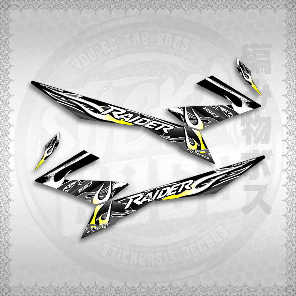 STICKER DECALS for RAIDER 150 FI MALAYSIAN (RFITRXFIFLCU) By STICKABOSS (SOFIE LAMINATED WATERPROOF)