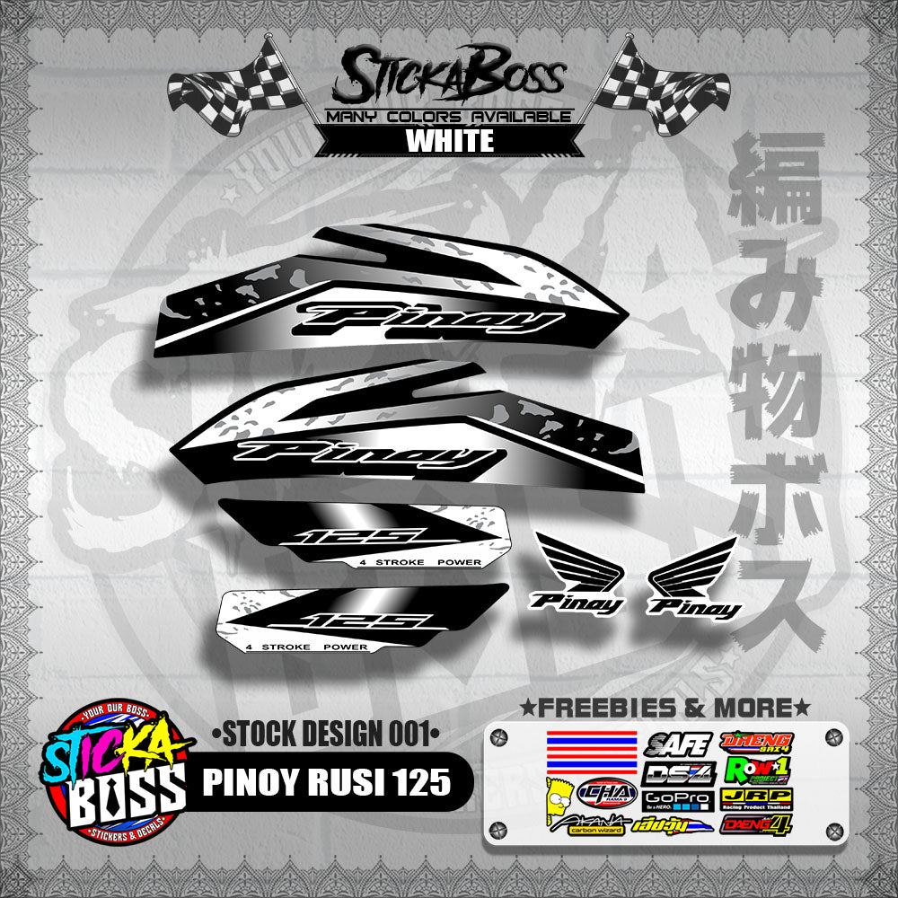 PINOY RUSI 125 DECALS ( STOCK DESIGN 001 )【WITH FREEBIES】