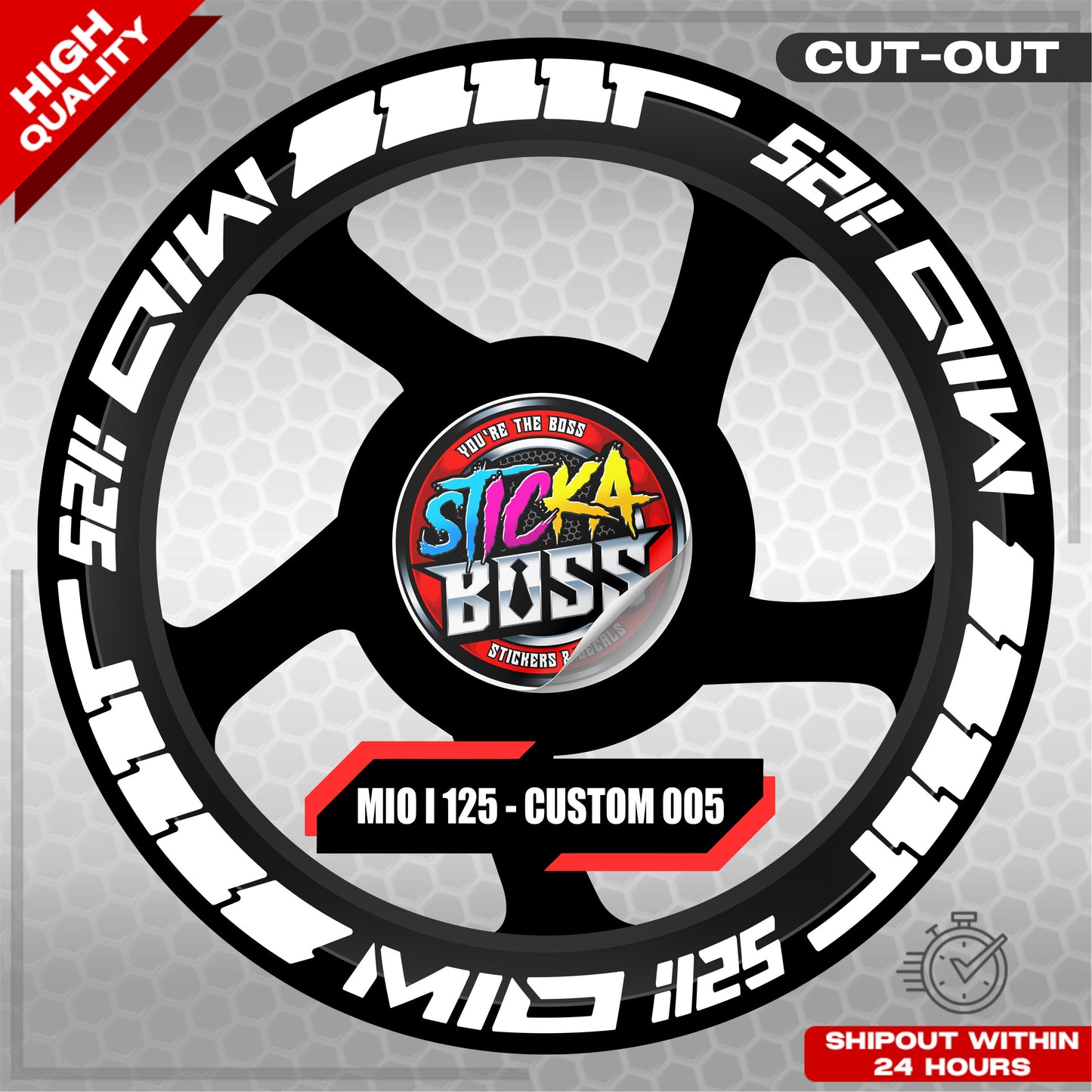 MIO I 125 MAG STICKER SET  ( 2 MAGS ) - CUSTOM 005 | VINYL WATERPROOF CUT-OUT DECALS