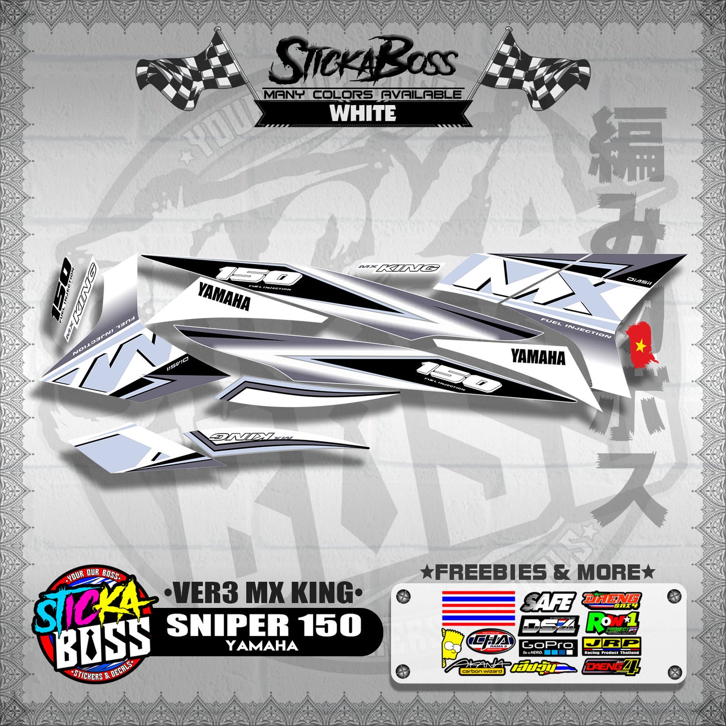 SNIPER 150 DECALS ( VER3 MX KING )【WITH FREEBIES】