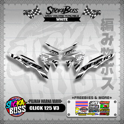 CLICK 125 V3 MALAYSIAN DECALS ( PILIHAN WARNA VARIO )【WITH FREEBIES】