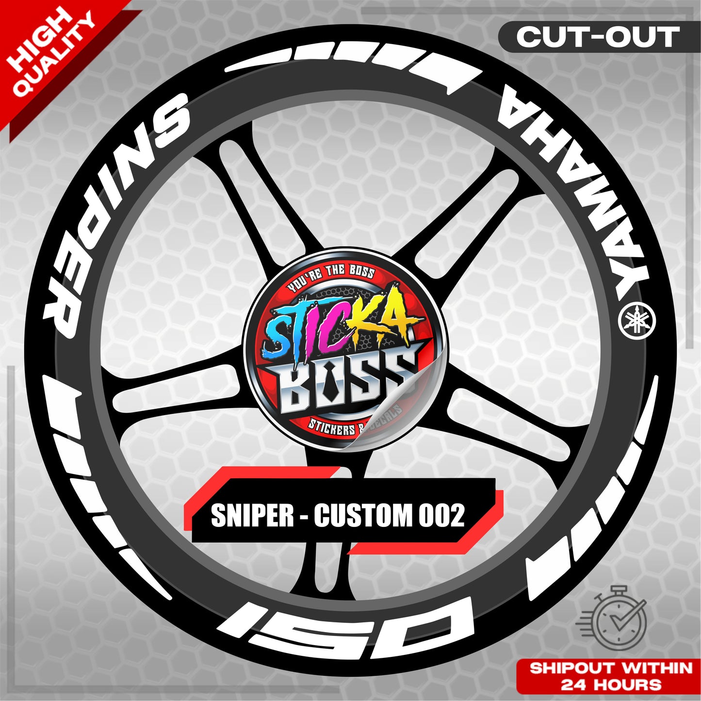 SNIPER 150 / 155 MAGS STICKER SET  ( 2 MAGS ) -  CUSTOM 002 | VINYL WATERPROOF CUT-OUT DECALS