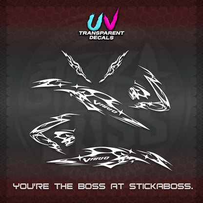 CLICK 125 V3 VARIO UV TRANSPARENT DECALS (2026 T1 LIGHTNING DESIGN) STICKER KITS BY STICKABOSS