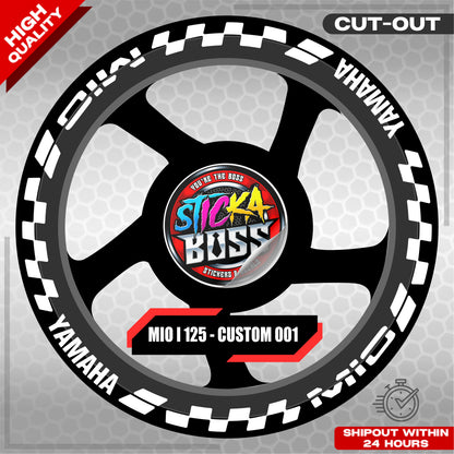 MIO I 125 MAGS STICKER SET  ( 2 MAGS ) - CUSTOM 001 | VINYL WATERPROOF CUT-OUT DECALS