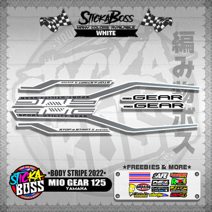 MIO GEAR 125 DECALS ( BODY STRIPE 2022 )【WITH FREEBIES】