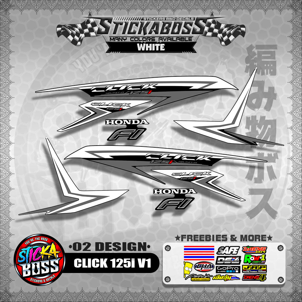 CLICK 125I V1 STOCK DECALS ( 02 DESIGN )【WITH FREEBIES】