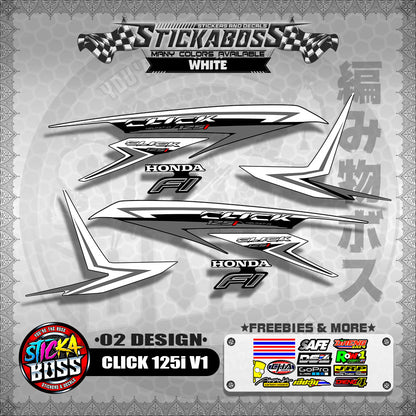 CLICK 125I V1 STOCK DECALS ( 02 DESIGN )【WITH FREEBIES】
