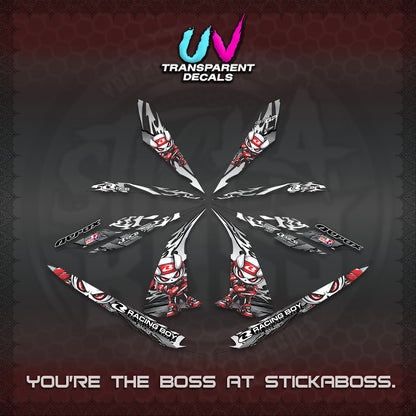 AEROX 155 V1 UV TRANSPARENT DECALS (2026 NEW RCB 2.0 DESIGN) STICKER KITS BY STICKABOSS