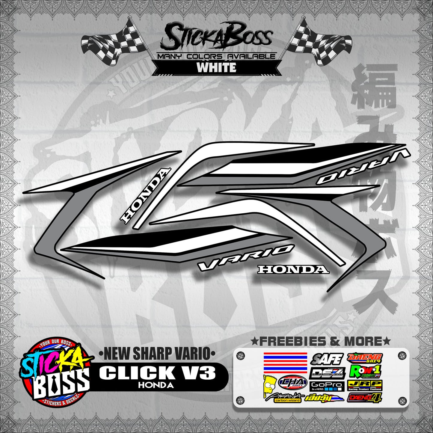 CLICK V3 DECALS ( NEW SHARP VARIO )【WITH FREEBIES】