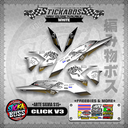 CLICK V3 STICKER DECALS ( ARTE SILVIA S15 )【WITH FREEBIES】